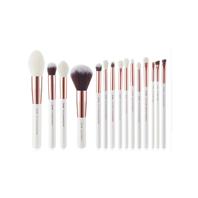 Jessup Zestaw 15 Pędzli do Makijażu T222 White/Rose Gold 