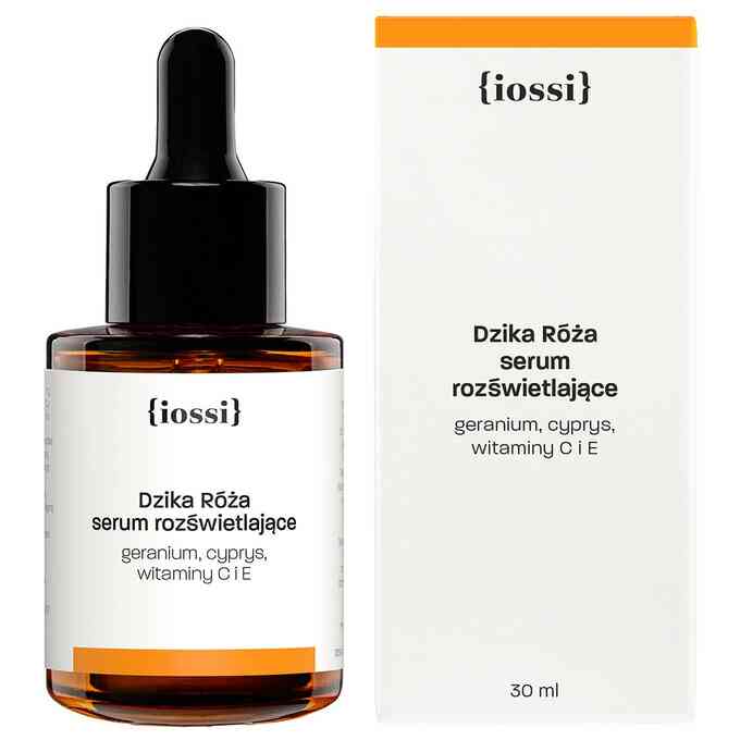 IOSSI Rozświetlające Serum do Twarzy - Dzika Róża, Cyprys, Geranium + Witaminy E i C 30ml
