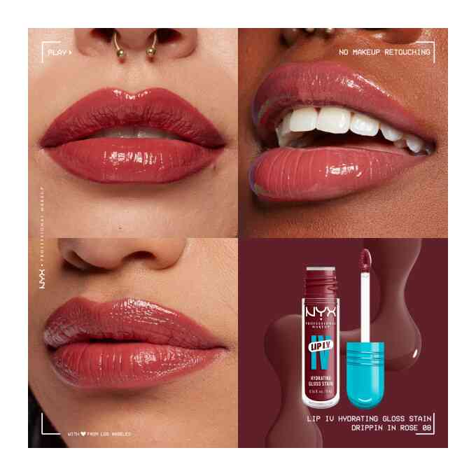 NYX Professional Makeup Lip IV Hydrating Gloss Serum Błyszczyk do Ust 08 Drippin' In Rose