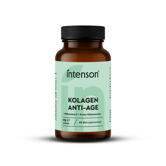 Intenson Kolagen Anti-Age + Witamina C + Kwas Hialuronowy Suplement Diety 90 Tabletek