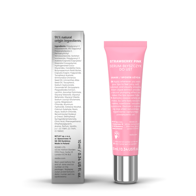 Resibo Lips On Serum Błyszczyk do Ust Strawberry Pink 10ml