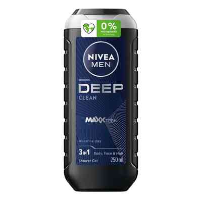 NIVEA Men Deep Clean Maxx Tech Żel pod Prysznic 3w1 z Glinką Mikrocząsteczkową 250ml