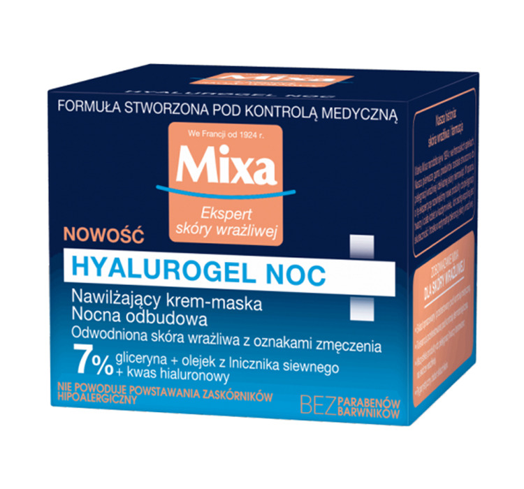 Mixa Hyalurogel Nawilżający Krem-Maska na Noc 50ml