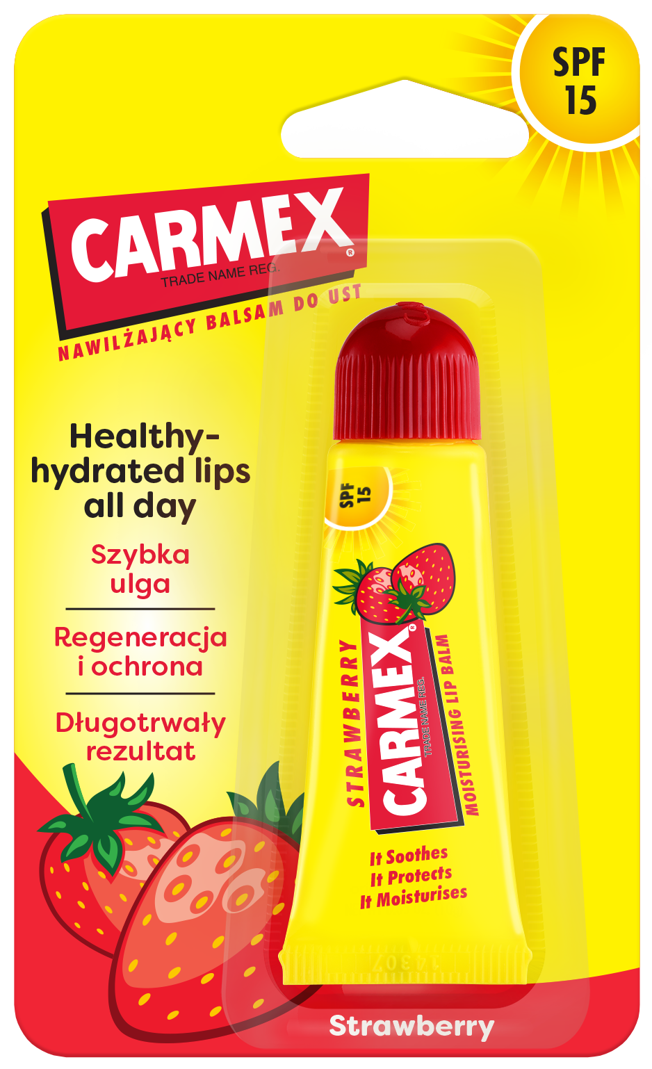 CARMEX Nawilżający Balsam do Ust Classic Truskawka