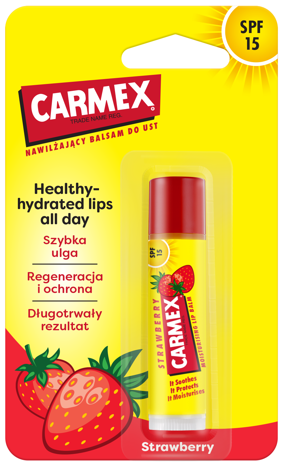 CARMEX Nawilżający Balsam do Ust Classic w Sztyfcie Truskawka