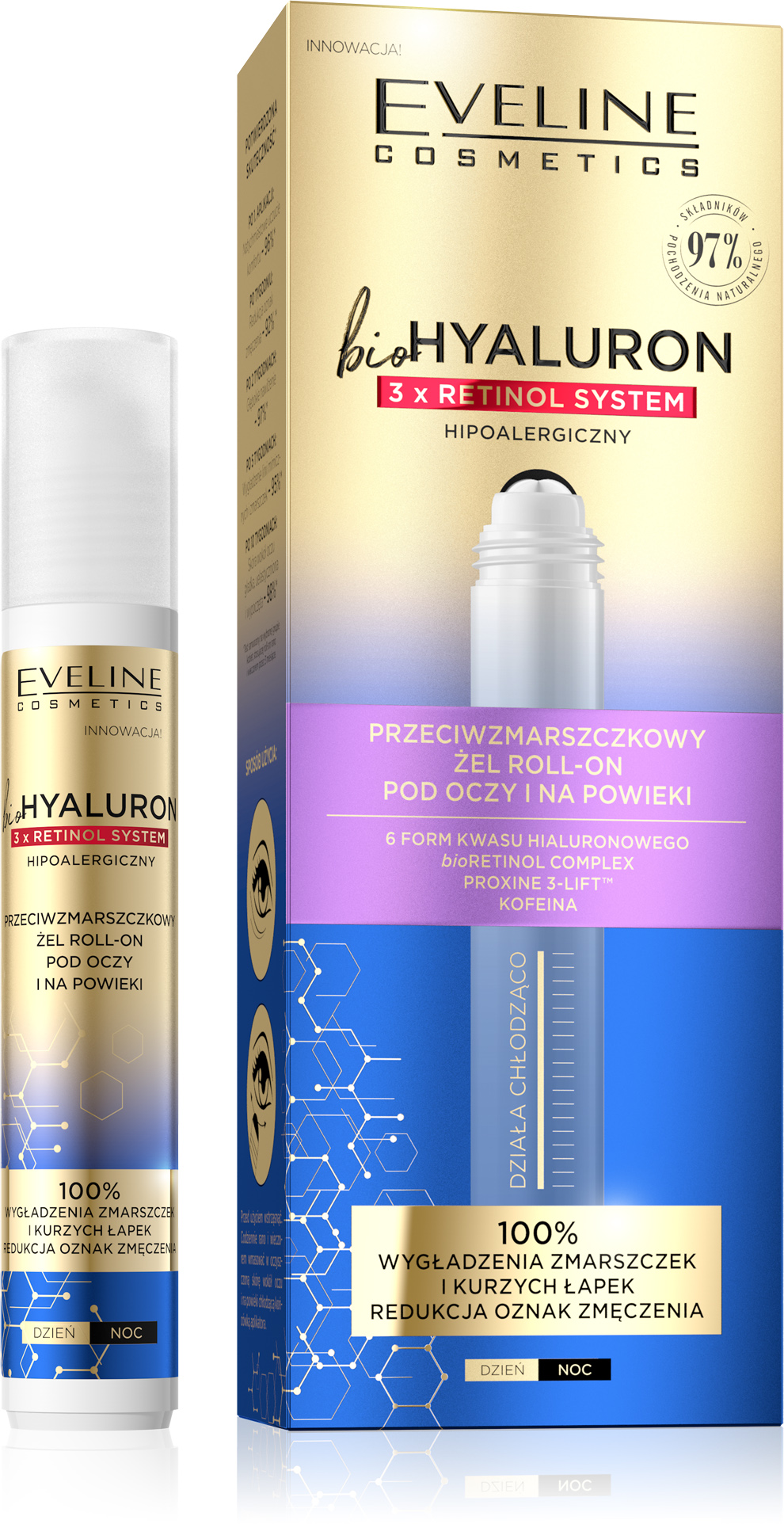 Eveline BioHyaluron Przeciwzmarszczkowy Żel Roll-On pod Oczy 15ml