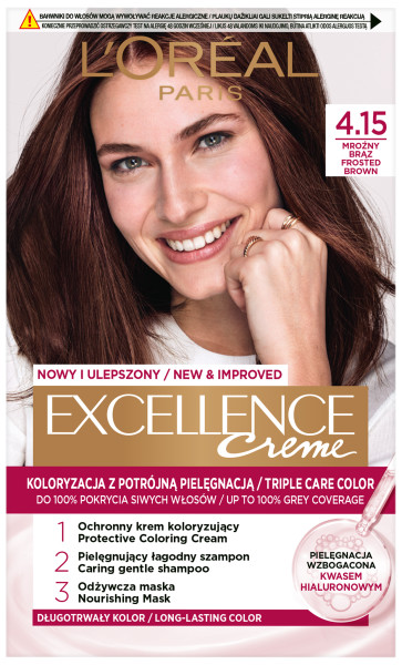 Loreal Excellence Creme Krem Koloryzujący Farba do Włosów 4.15 Mroźny Brąz