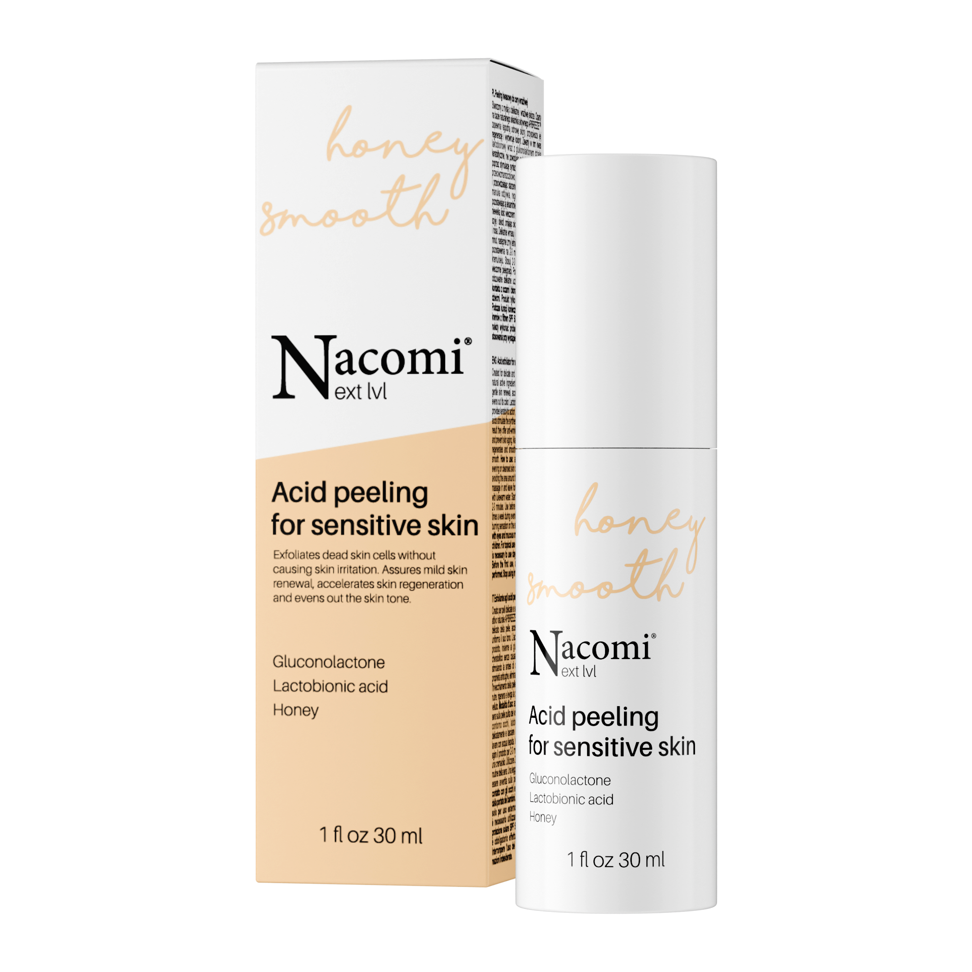 Nacomi Next Lvl Peeling Kwasowy do Cery Wrażliwej Kwas Laktobionowy 30ml