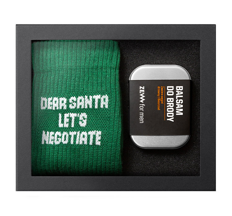 ZEW for Men Zestaw Prezentowy Świąteczny Brodacz Balsam + Skarpetki