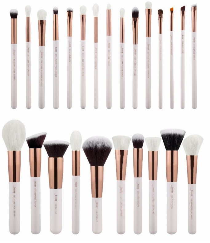 Zestaw 25 Pędzli do Makijażu T215 White/Rose Gold