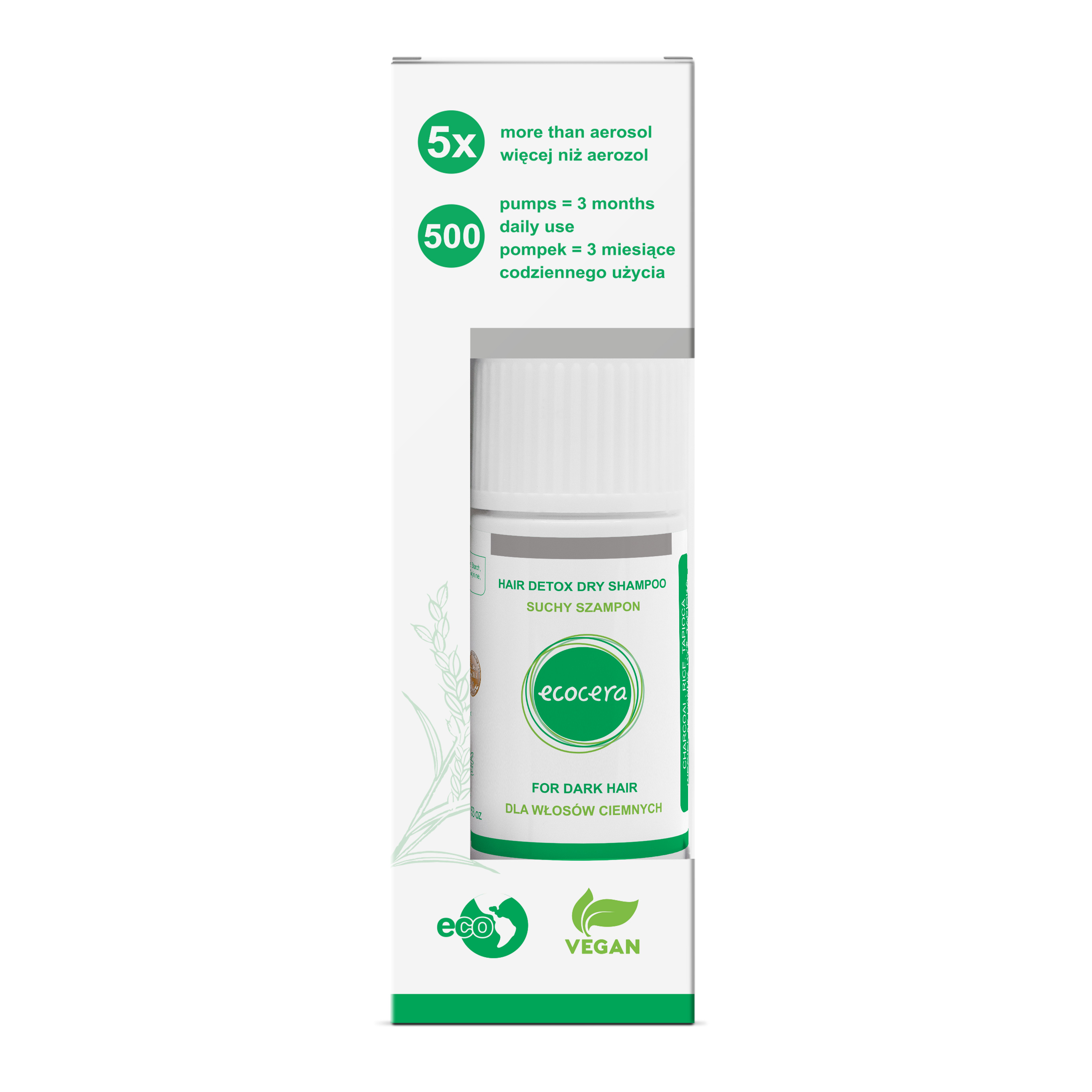 ECOCERA Suchy Szampon Hair Detox Włosy Ciemne