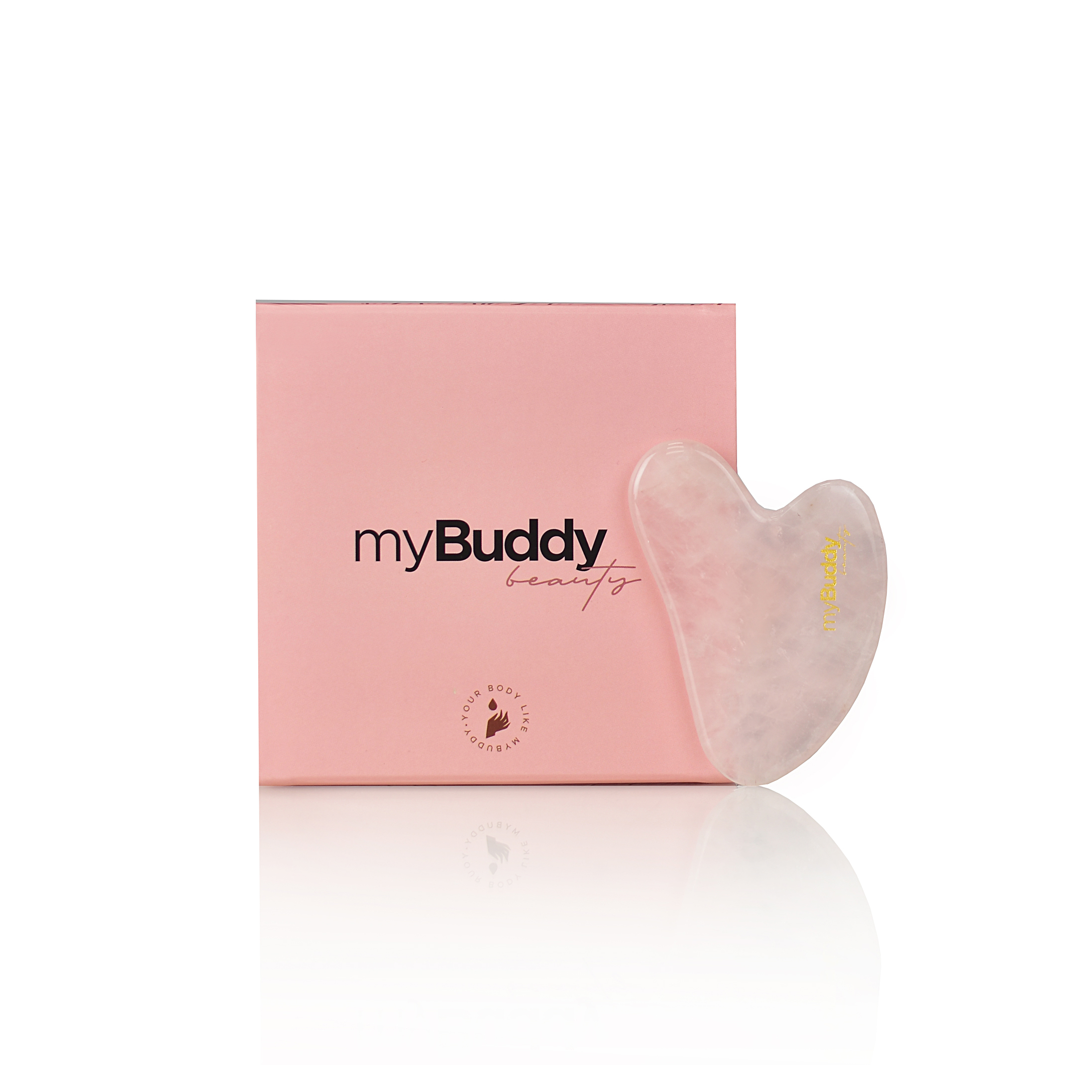 myBuddy Kamień Gua Sha do Masażu Twarzy Różowy Kwarc