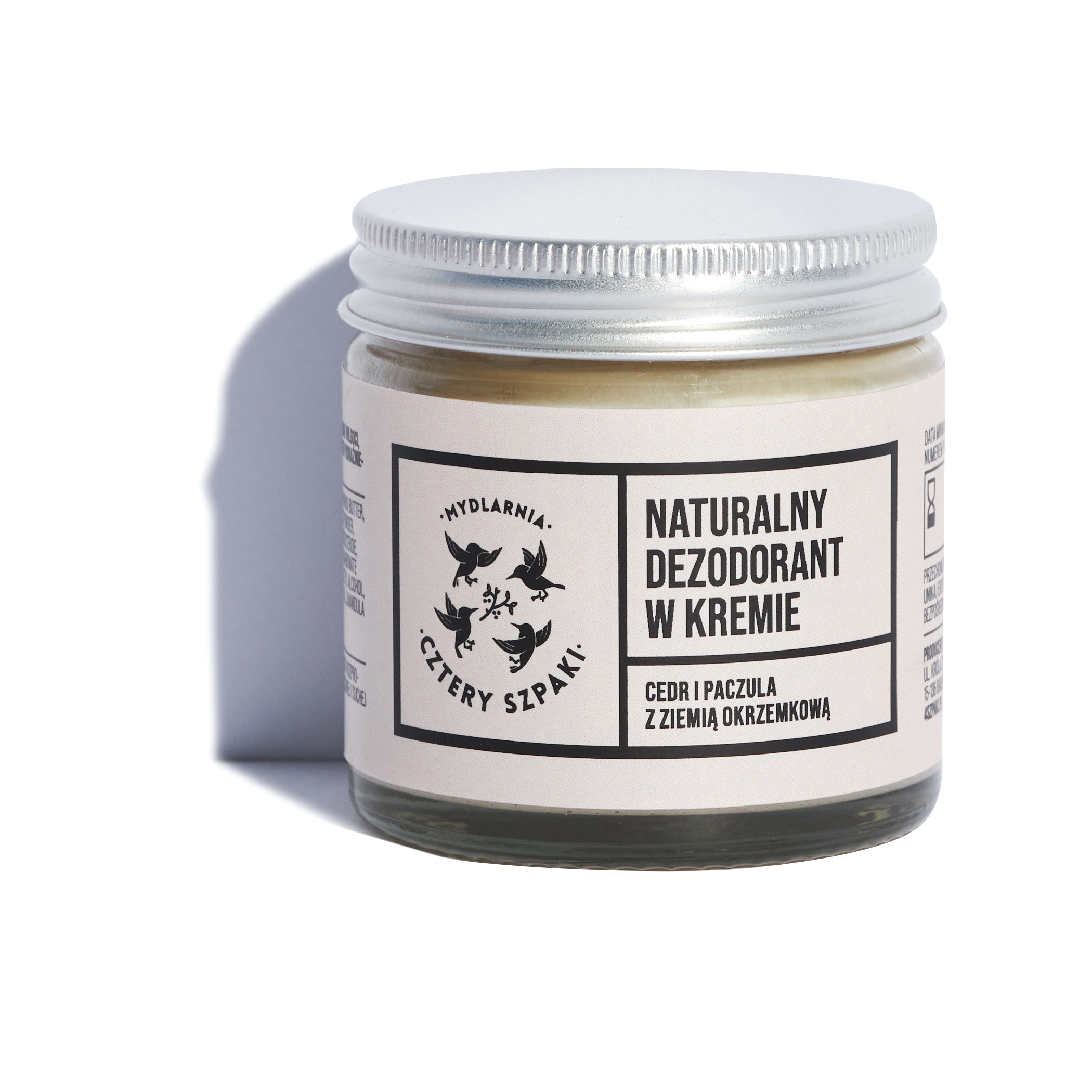 Mydlarnia Cztery Szpaki Naturalny Dezodorant w Kremie Cedr i Paczula 60ml