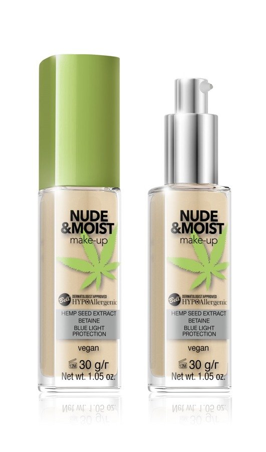Bell HYPOAllergenic Nude&Moist Make-Up Podkład do Twarzy Nawilżająco-Odżywczy 04 Natural Tan