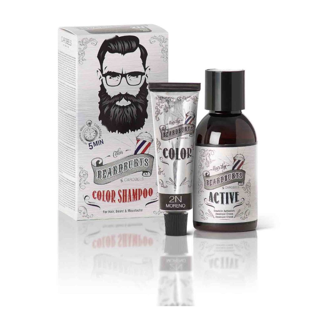 Beardburys Szampon Koloryzujący dla Mężczyzn do Włosów, Brody i Wąsów 2N Black