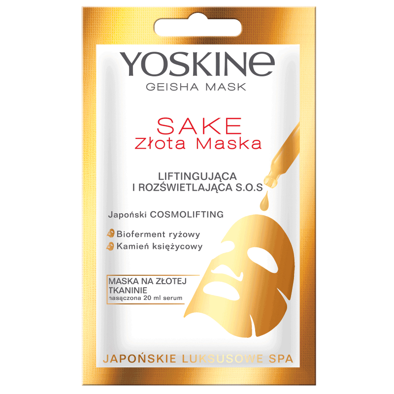 YOSKINE Geisha Mask Złota Maska Rozświetlająca Sake