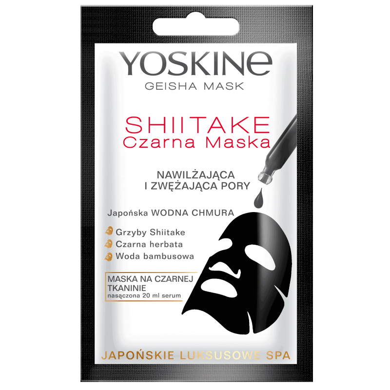 YOSKINE Geisha Mask Czarna Maska Nawilżająca Shiitake