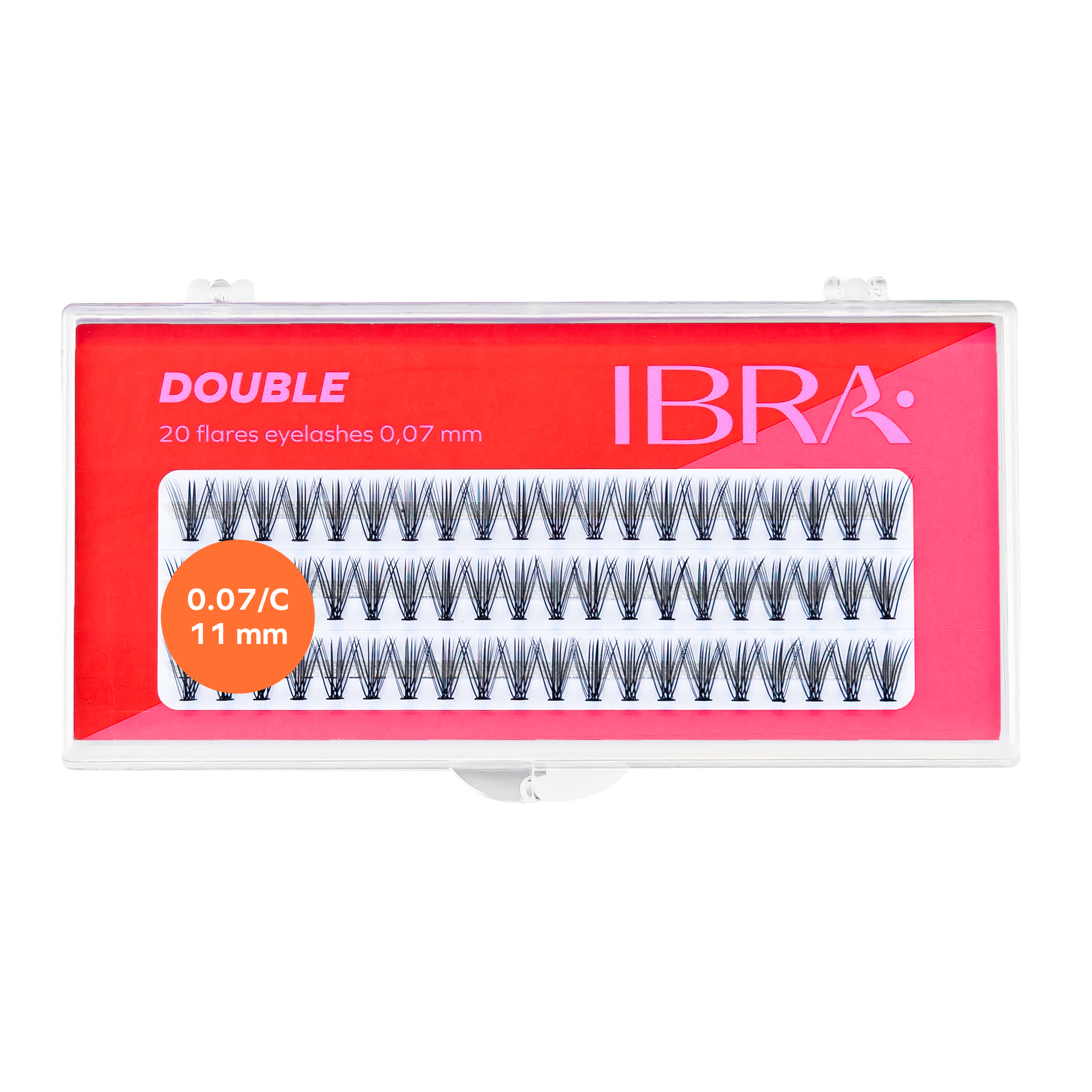 IBRA Makeup Zestaw Kępek Rzęs Double Knot-Free 0,07-C-11mm