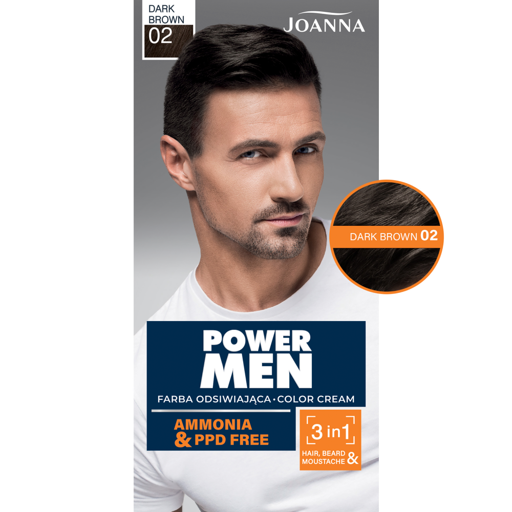 Joanna Power Men Color Cream Farba dla Mężczyzn 02 Dark Brown