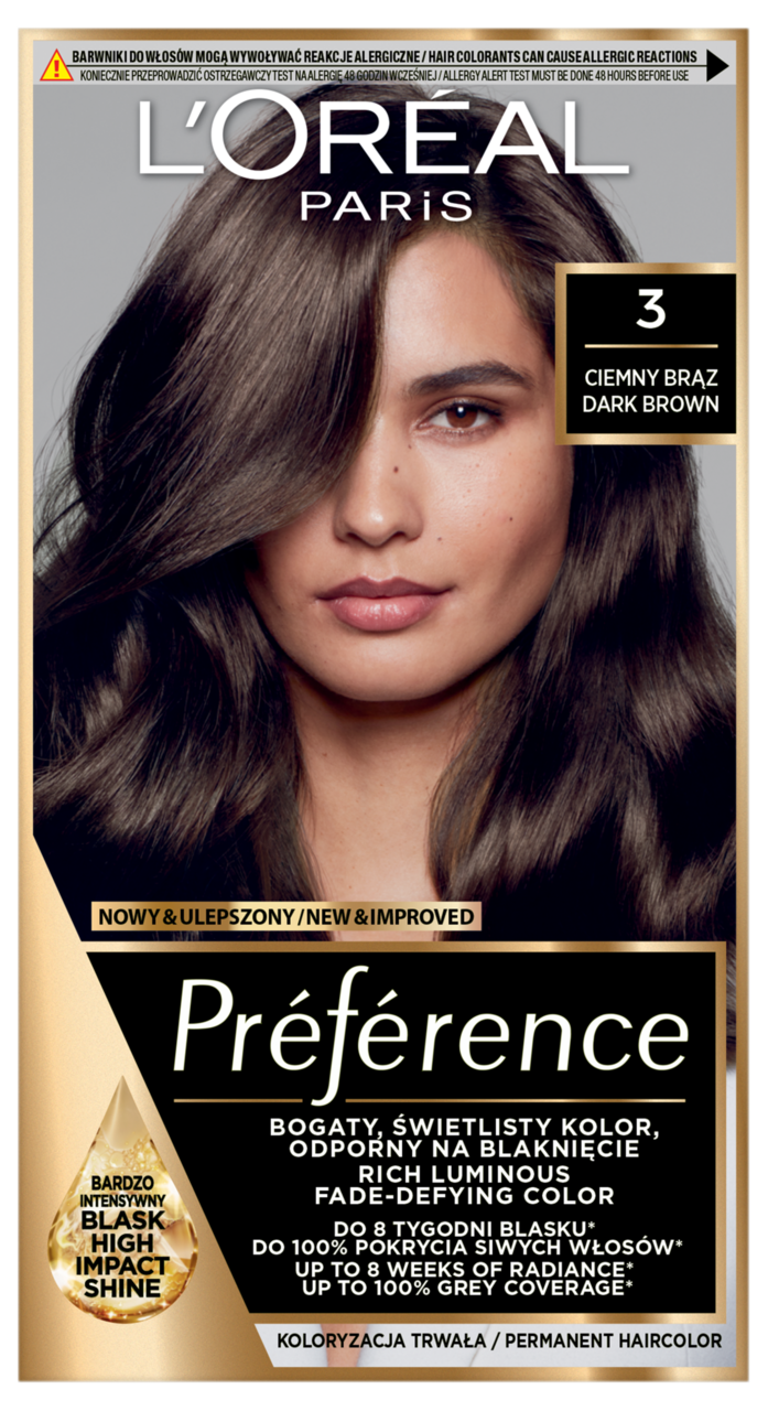 Loreal Preference Farba do Włosów 3.0 Ciemny Brąz