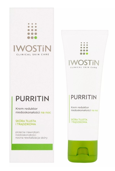 Iwostin Purritin Krem Reduktor Niedoskonałości na Noc 40ml