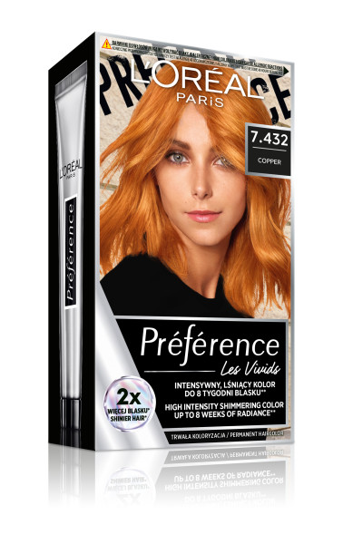 Loreal Preference Farba do Włosów Vivid Colors 7.432 Copper Santa Monica