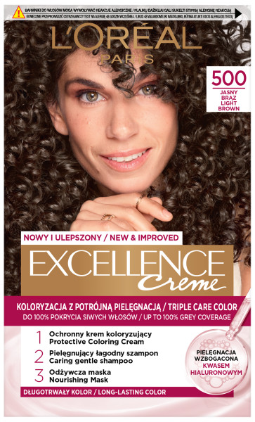 Loreal Excellence Creme Krem Koloryzujący Farba do Włosów 500 Jasny Brąz
