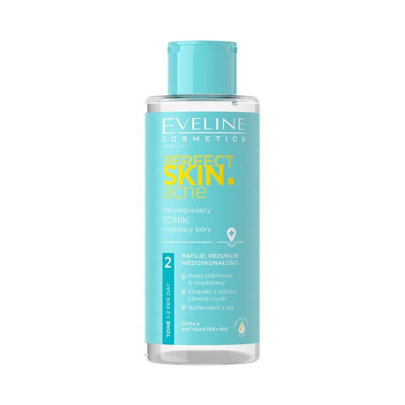 Eveline Perfect Skin Acne Seboregulujący Tonik Zwężający Pory 150ml