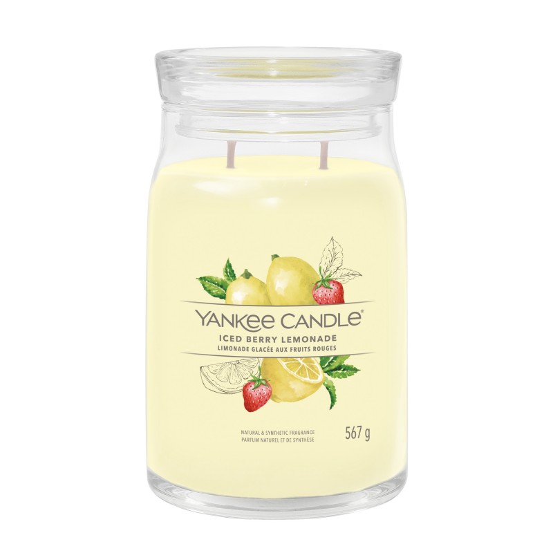 Yankee Candle Signature Świeca w Dużym Słoiku z Dwoma Knotami Iced Berry Lemonade