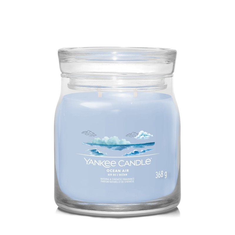 Yankee Candle Signature Świeca w Średnim Słoiku z Dwoma Knotami Ocean Air