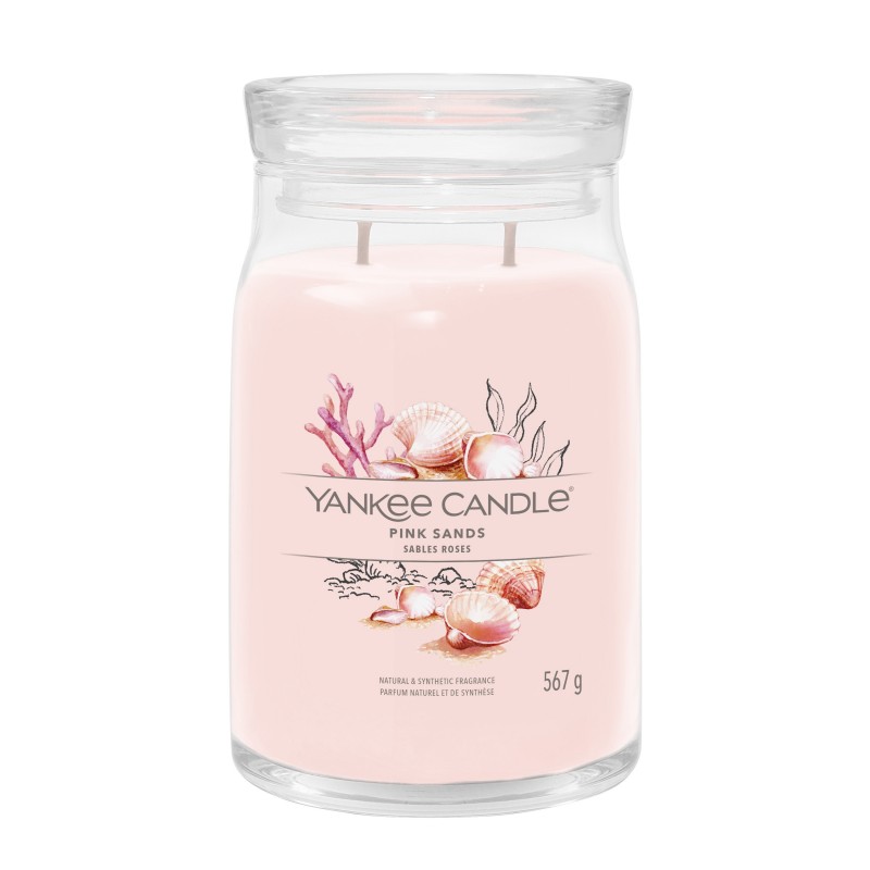 Yankee Candle Signature Świeca w Dużym Słoiku z Dwoma Knotami Pink Sands