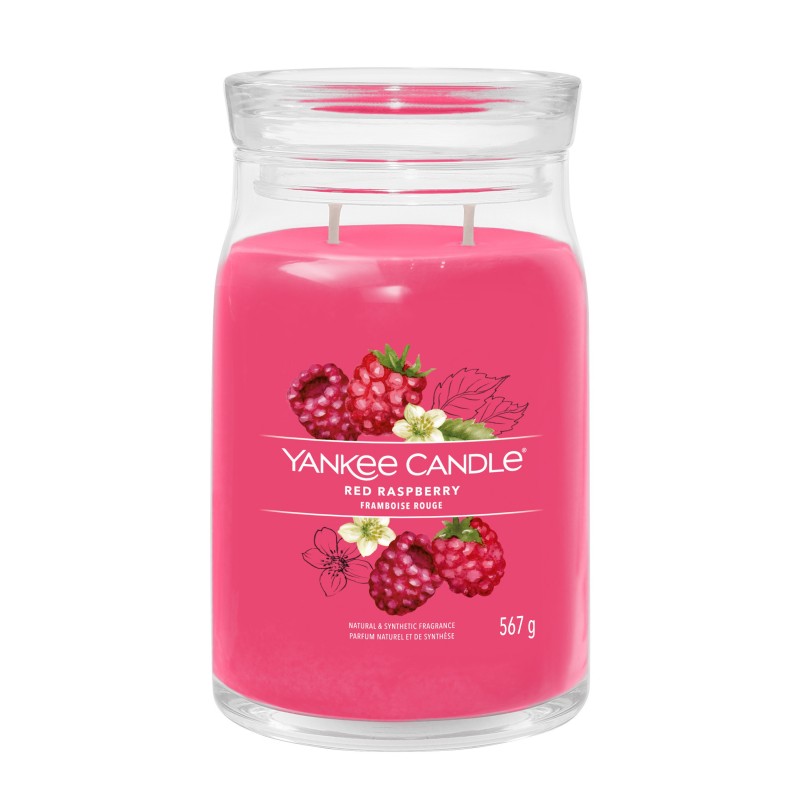 Yankee Candle Signature Świeca w Dużym Słoiku z Dwoma Knotami Red Raspberry