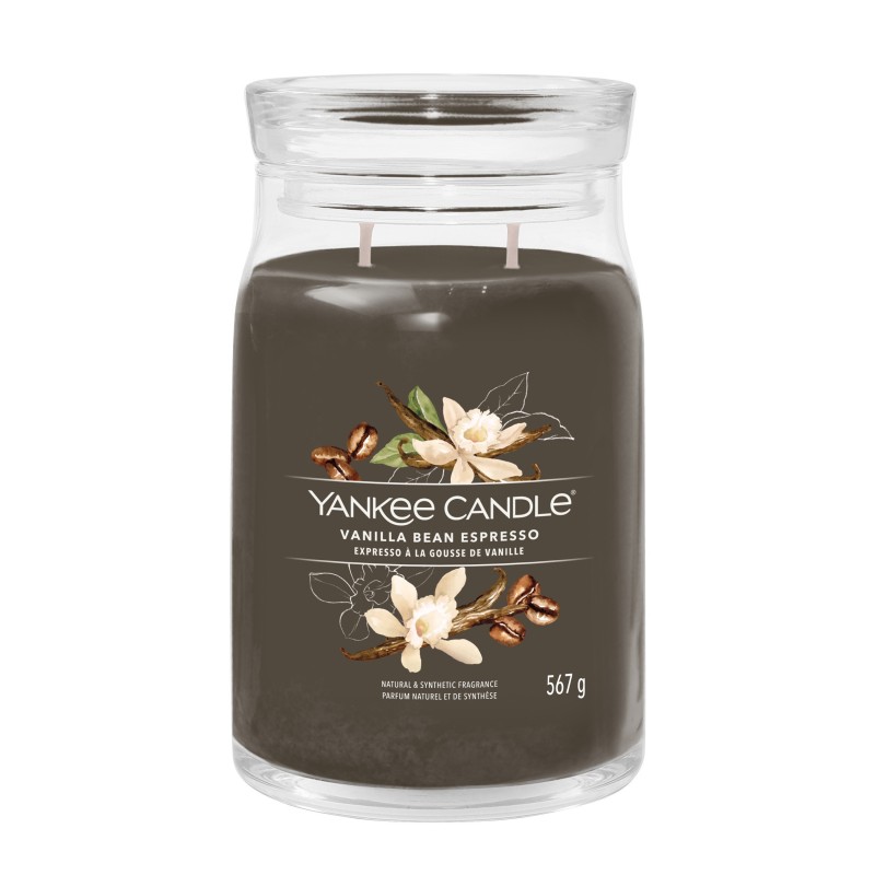 Yankee Candle Signature Świeca w Dużym Słoiku z Dwoma Knotami Vanilla Bean Espresso