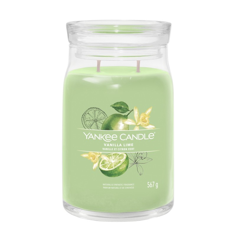 Yankee Candle Signature Świeca w Dużym Słoiku z Dwoma Knotami Vanilla Lime