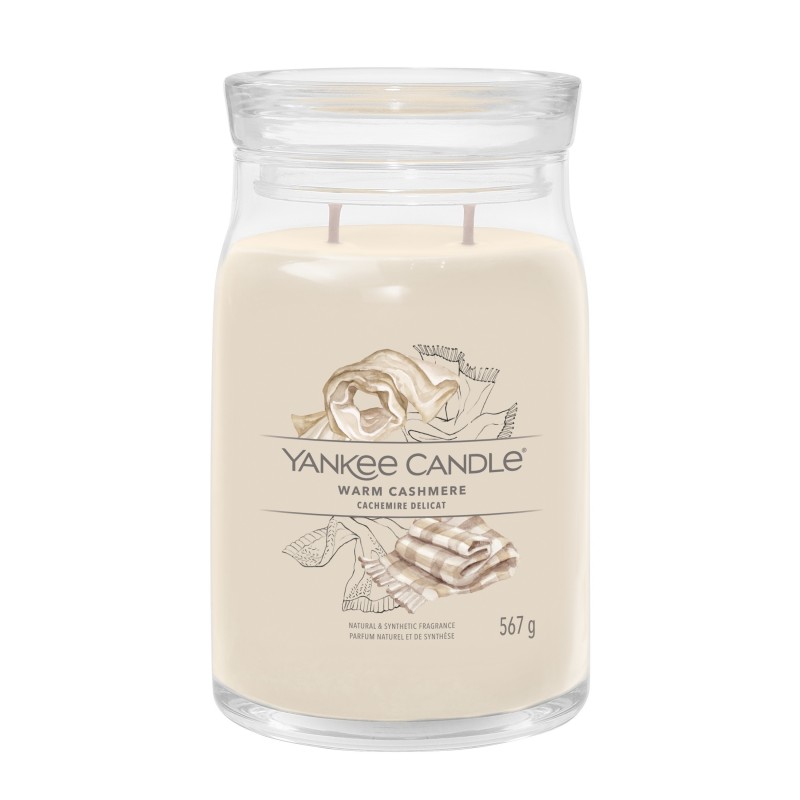 Yankee Candle Signature Świeca w Dużym Słoiku z Dwoma Knotami Warm Cashmere