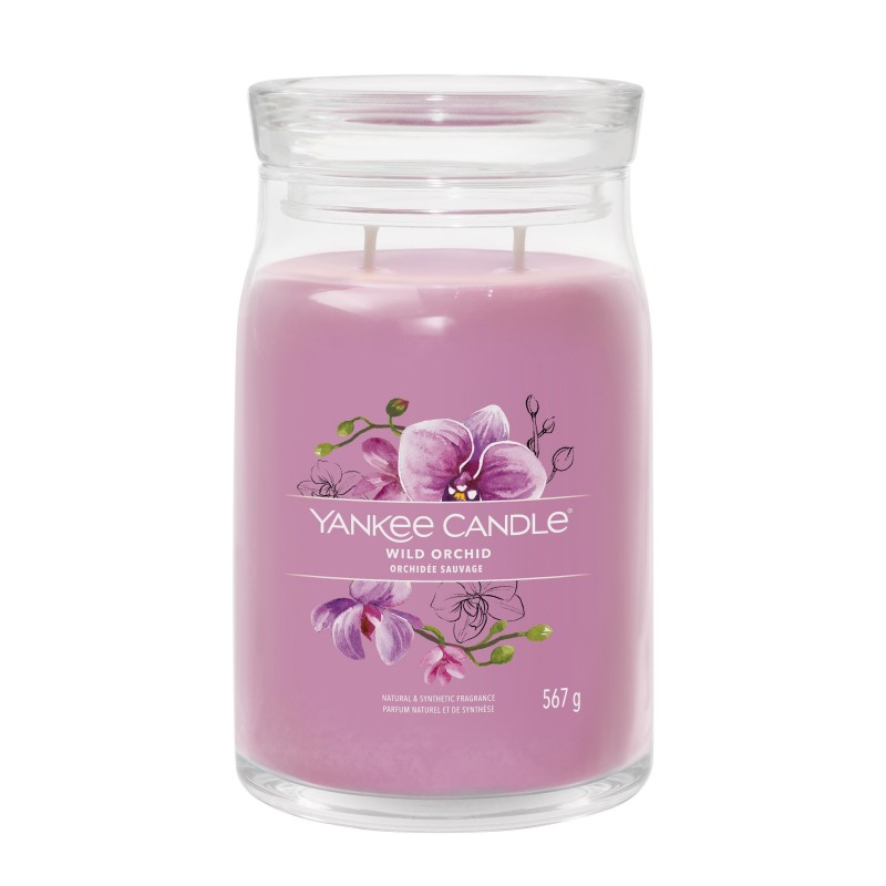 Yankee Candle Signature Świeca w Dużym Słoiku z Dwoma Knotami Wild Orchid