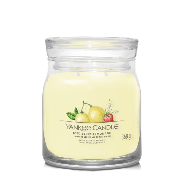 Yankee Candle Signature Świeca w Średnim Słoiku z Dwoma Knotami Iced Berry Lemonade