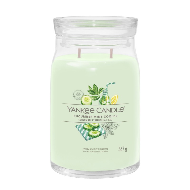 Yankee Candle Signature Świeca w Dużym Słoiku z Dwoma Knotami Cucumber Mint Cooler