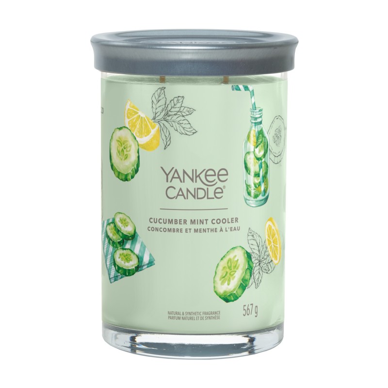 Yankee Candle Tumbler Świeca w Dużym Słoiku z Dwoma Knotami Cucumber Mint Cooler