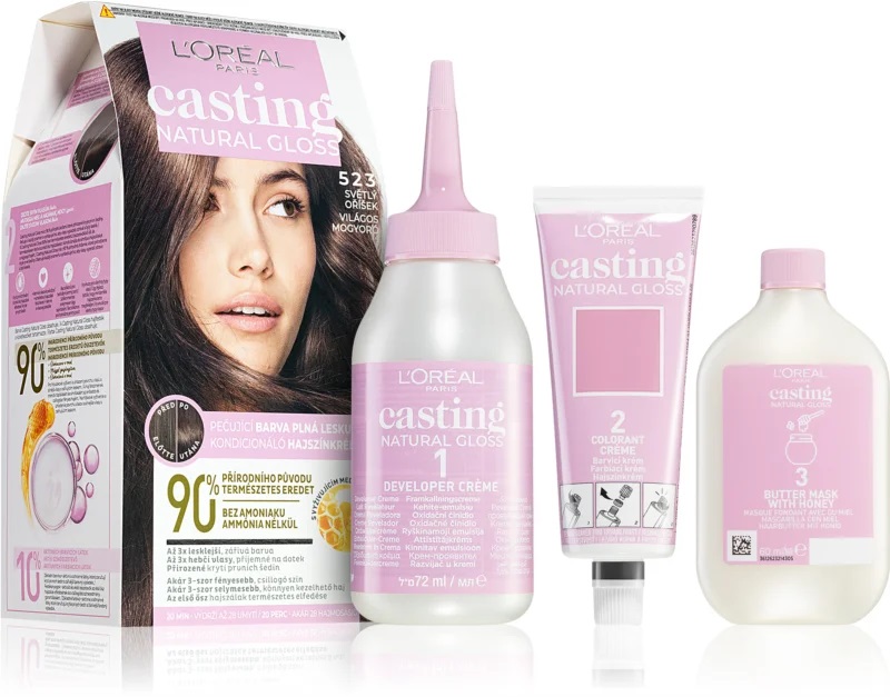 Loreal Casting Natural Gloss Farba do Włosów 523 Orzechowy Jasny Brąz