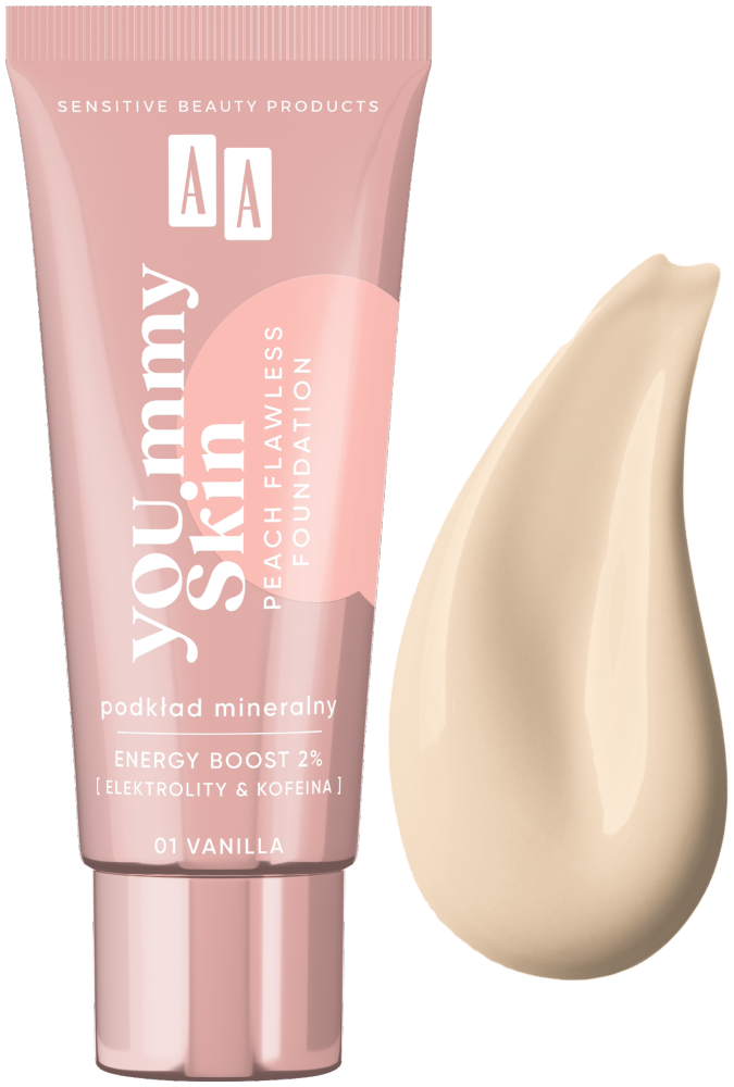 AA YOU.mmy Skin Peach Flawless Podkład 01 Vanilla