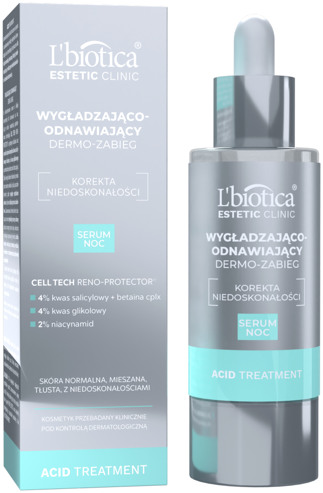 L'biotica Estetic Clinic Acid Treatment Wygładzająco-Odnawiający Dermo Zabieg Serum na Noc 30ml