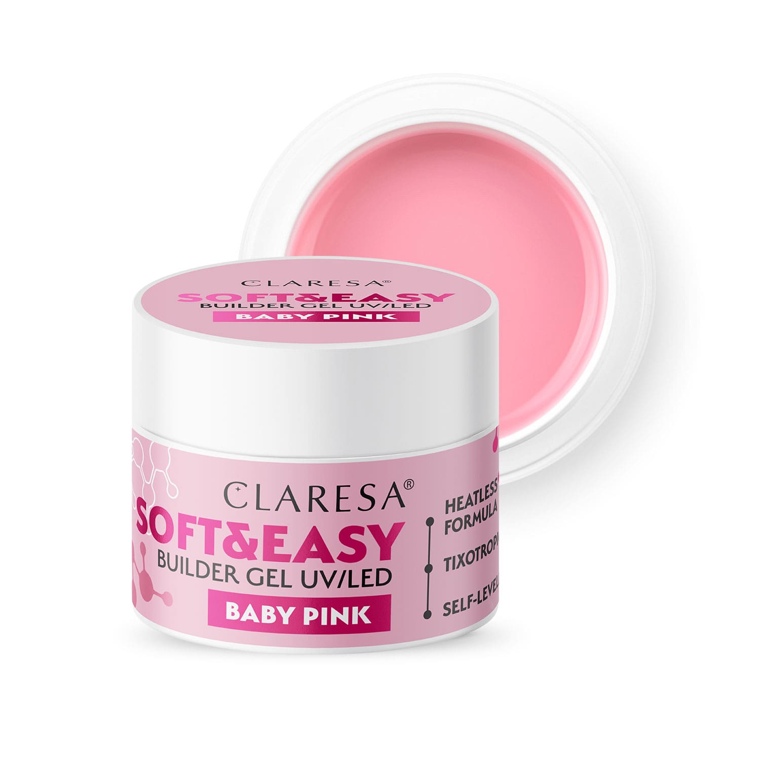 Claresa Żel Budujący Soft & Easy Baby Pink 90g