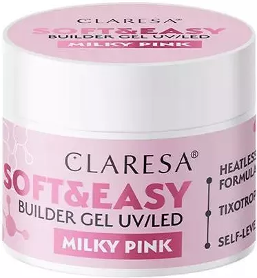 Claresa Żel Budujący Soft & Easy Milky Pink 90g