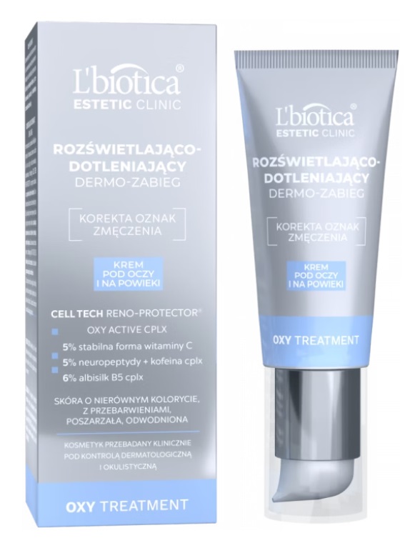 L'biotica Estetic Clinic Oxy Treatment Rozświeltająco-Dotleniający Dermo Zabieg Krem pod Oczy 15ml