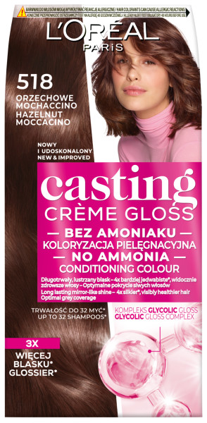 Loreal Casting Creme Gloss Farba 518 Orzechowe Mochaccino