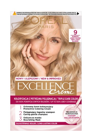 Loreal Excellence Creme Krem Koloryzujący 9 Bardzo Jasny Blond