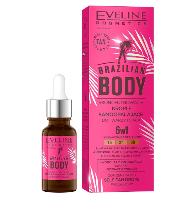 Eveline Brazilian Body Krople Samoopalające 6w1 18ml