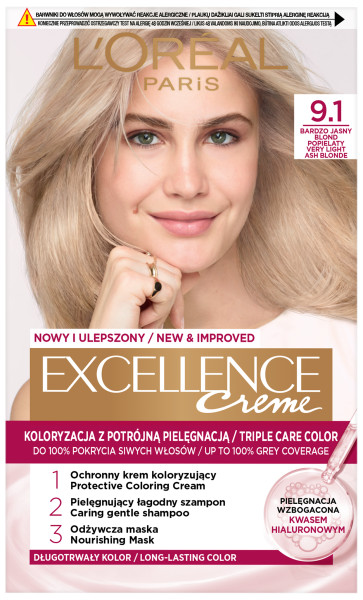 Loreal Excellence Creme Krem Koloryzujący 9.1 Bardzo Jasny Blond