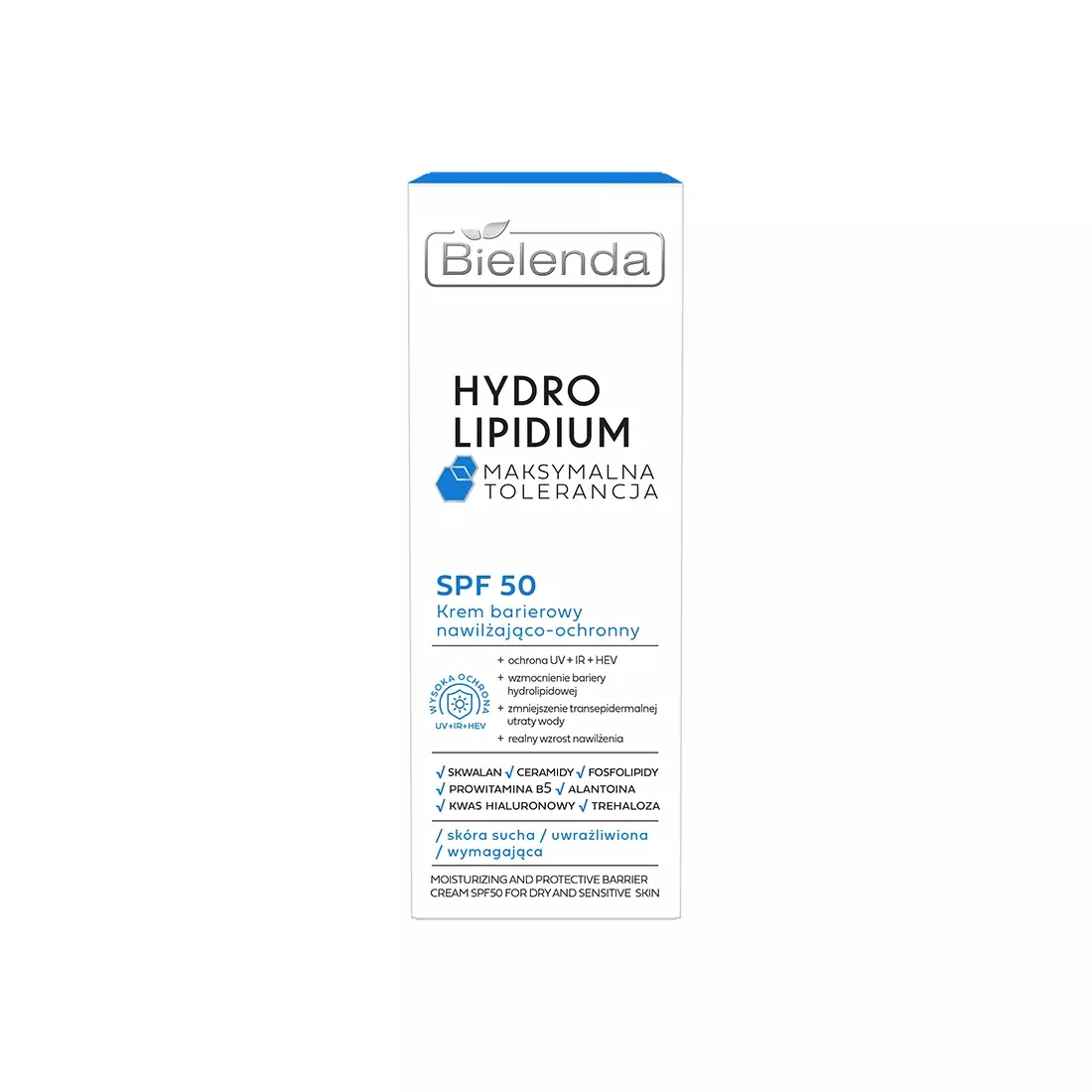 Bielenda Hydro Lipidium Krem Barierowy Nawilżająco-Ochronny SPF50+ 30ml